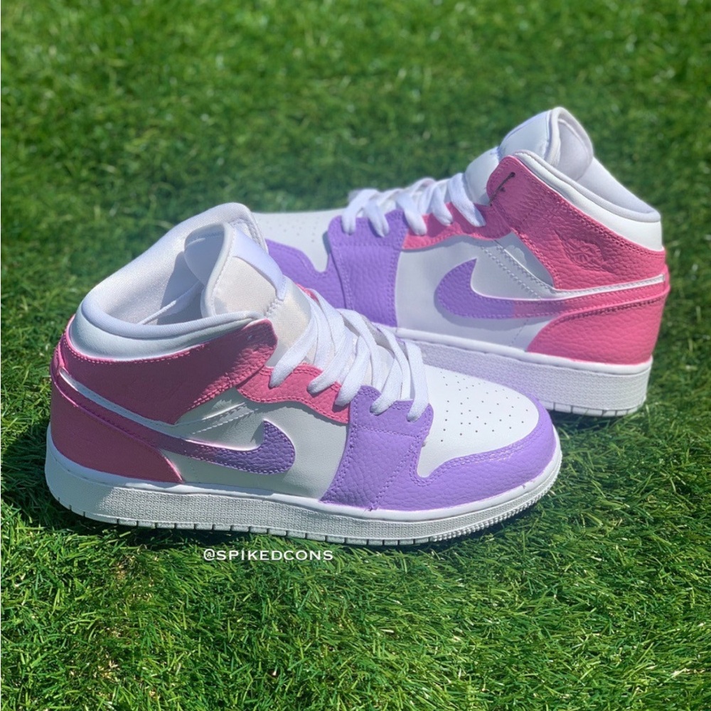 Custom Pink and Purple Jordan 1